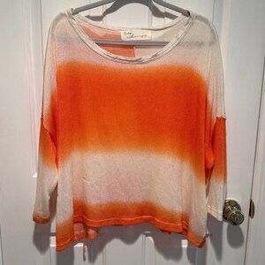Vintage Havana Orange & White Fade Sweater - Size Large